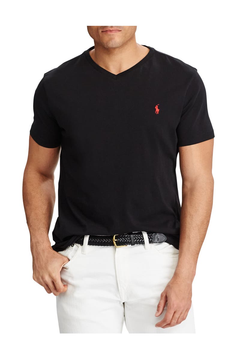 Polo Ralph Lauren Big & Tall Classic Fit V-Neck T-Shirt, Main, color, Black
