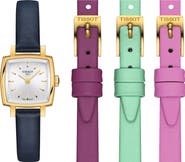Tissot Lovely Summer Leather Strap Square Watch & Interchangeable Straps Set, 20mm