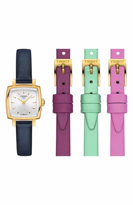 Tissot Lovely Summer Leather Strap Square Watch & Interchangeable Straps Set, 20mm