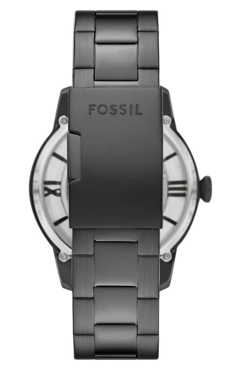 Fossil Townsman Automatic Bracelet Watch, 44mm, Alternate, color, Gunmetal