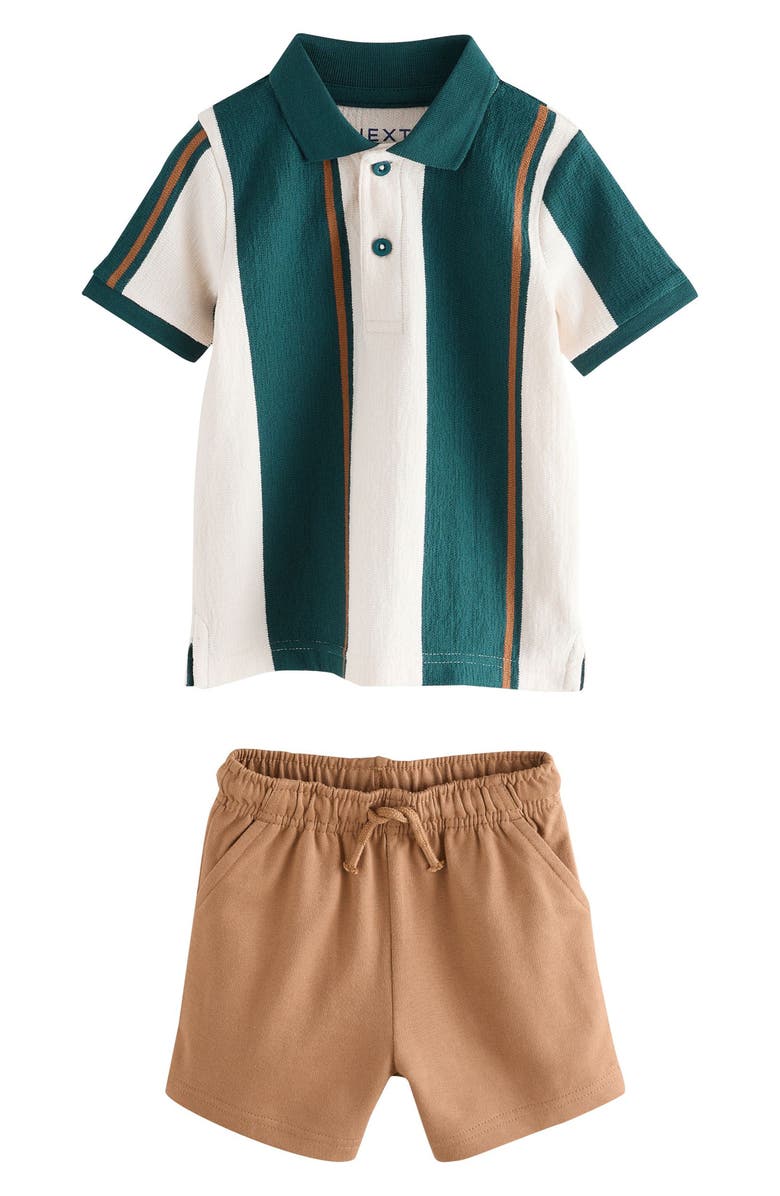 NEXT Kids' Stripe Polo & Shorts Set, Main, color, Multi
