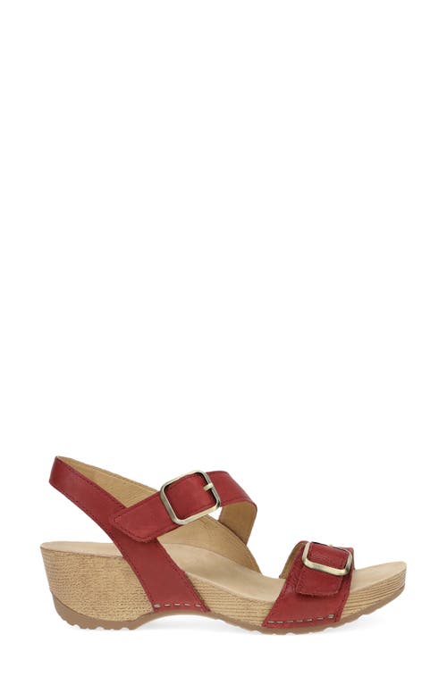 Dansko Trinity Sandal In Cayenne Burnished Suede