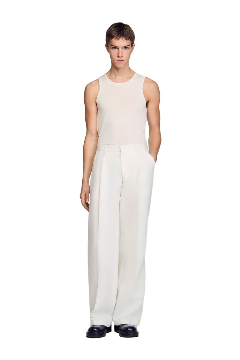 Linen Suit Trousers, Alternate, color, White