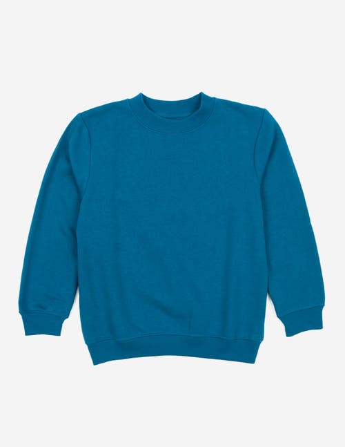 Leveret Kids Pullover Sweatshirt, Long Sleeve, Solid Colors In Blue