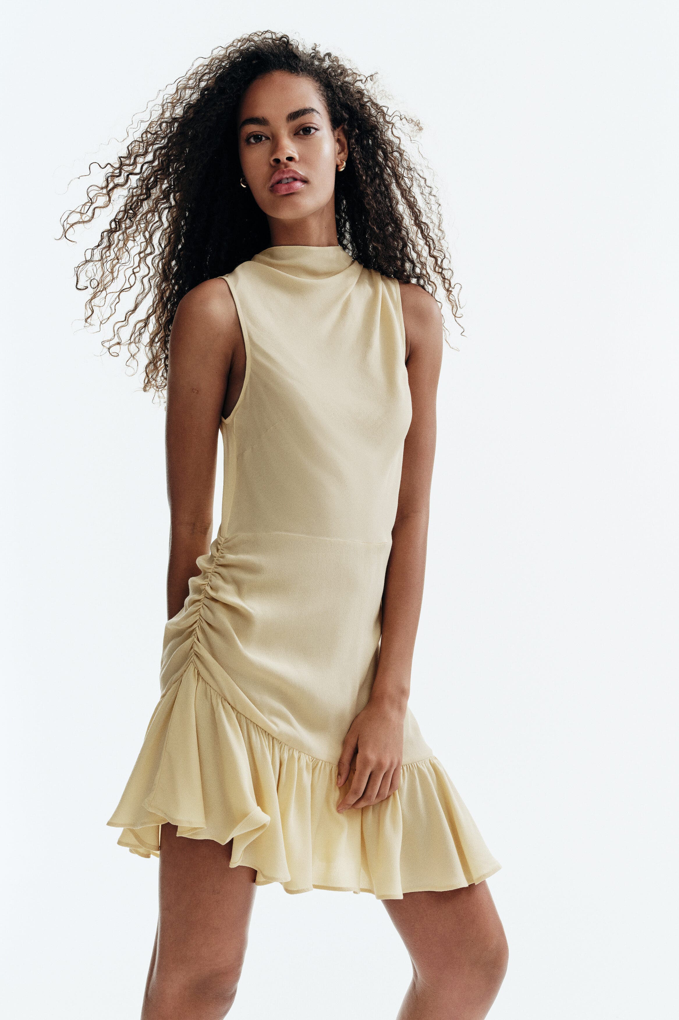 Frill-trimmed Crepe Dress - image 2