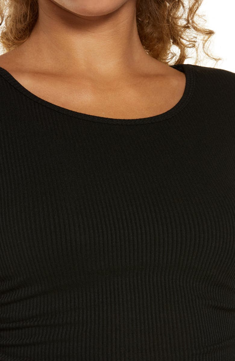 Alo Gather Long Sleeve Rib Crop Top, Alternate, color,