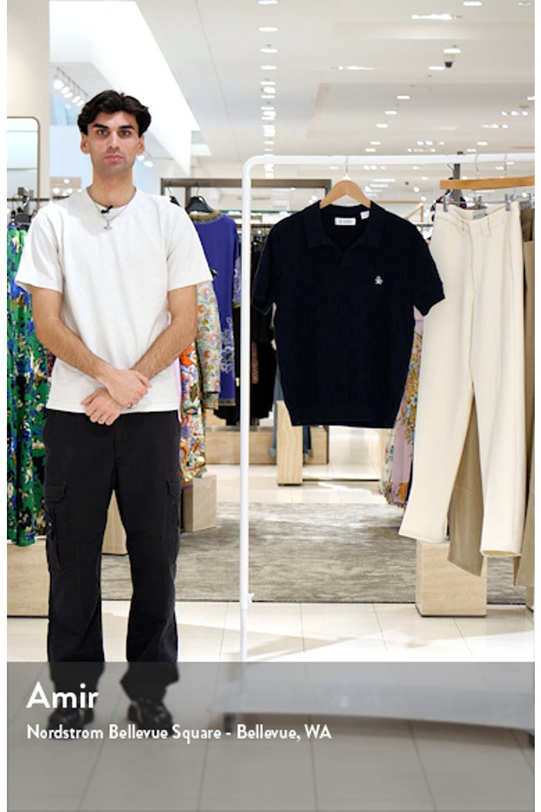 Jacquard Basketweave Johnny Collar Polo Sweater video