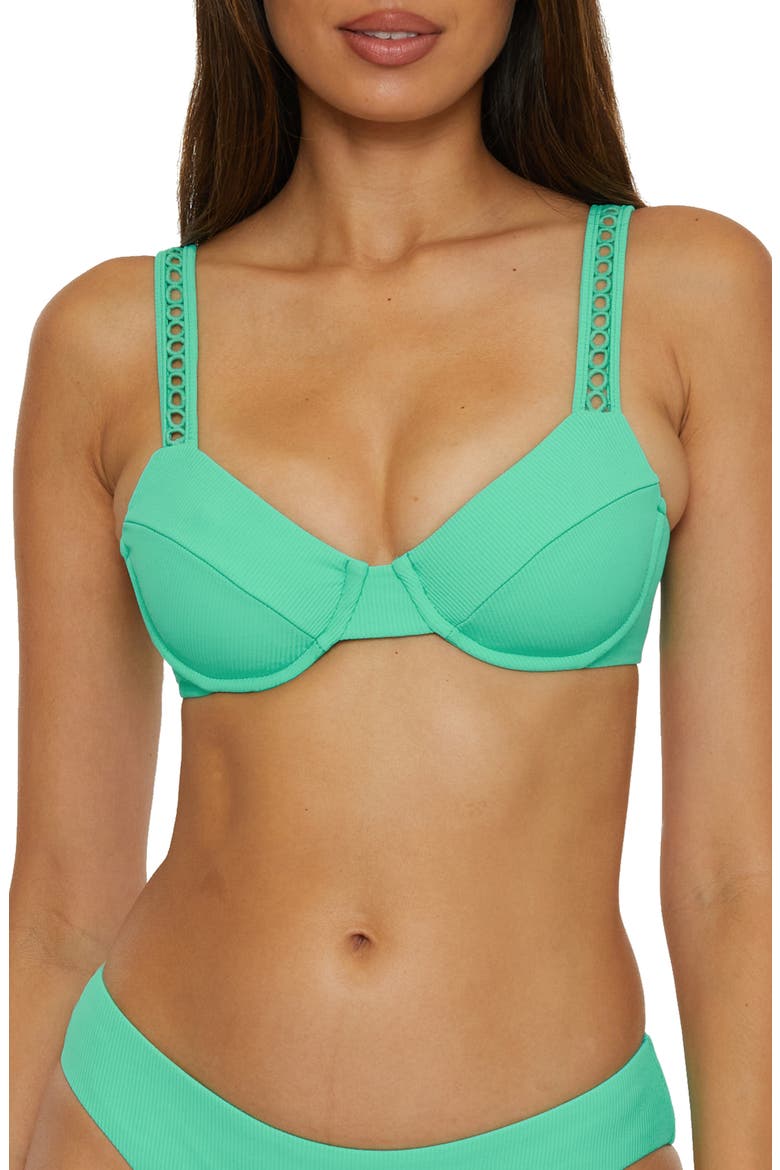 Modern Edge Underwire Bikini Top, Main, color, AQUA SEA