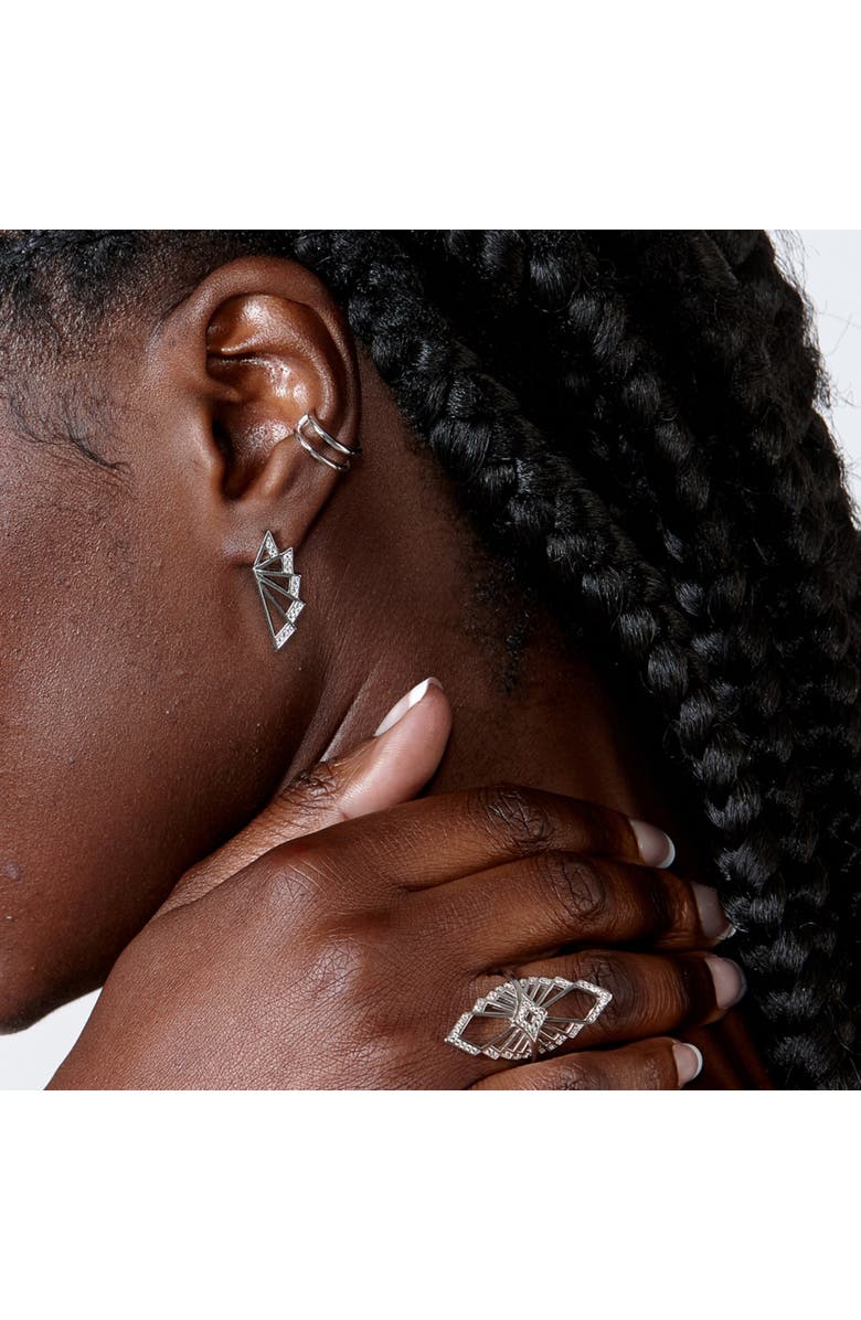 Lucy Quartermaine Angel Wing Studs, Alternate, color, Sterling Silver