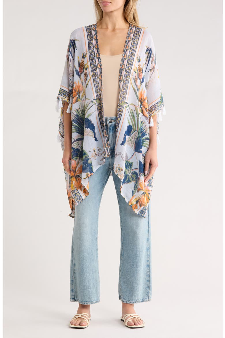 Tropical Floral Topper, Main, color, WHITE