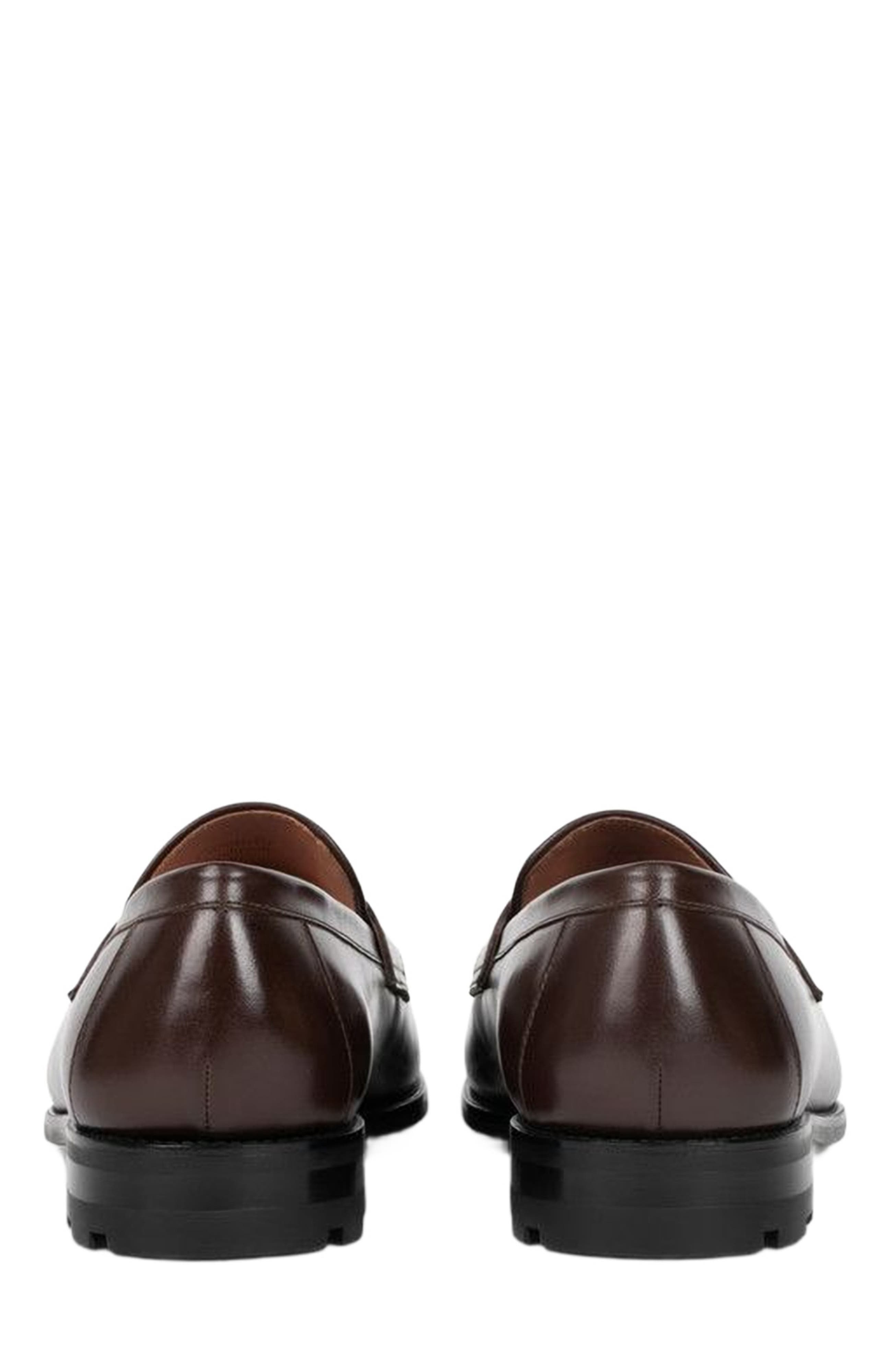 Mercer Penny Loafer, Alternate, color, Maple Brown Leather & Woven