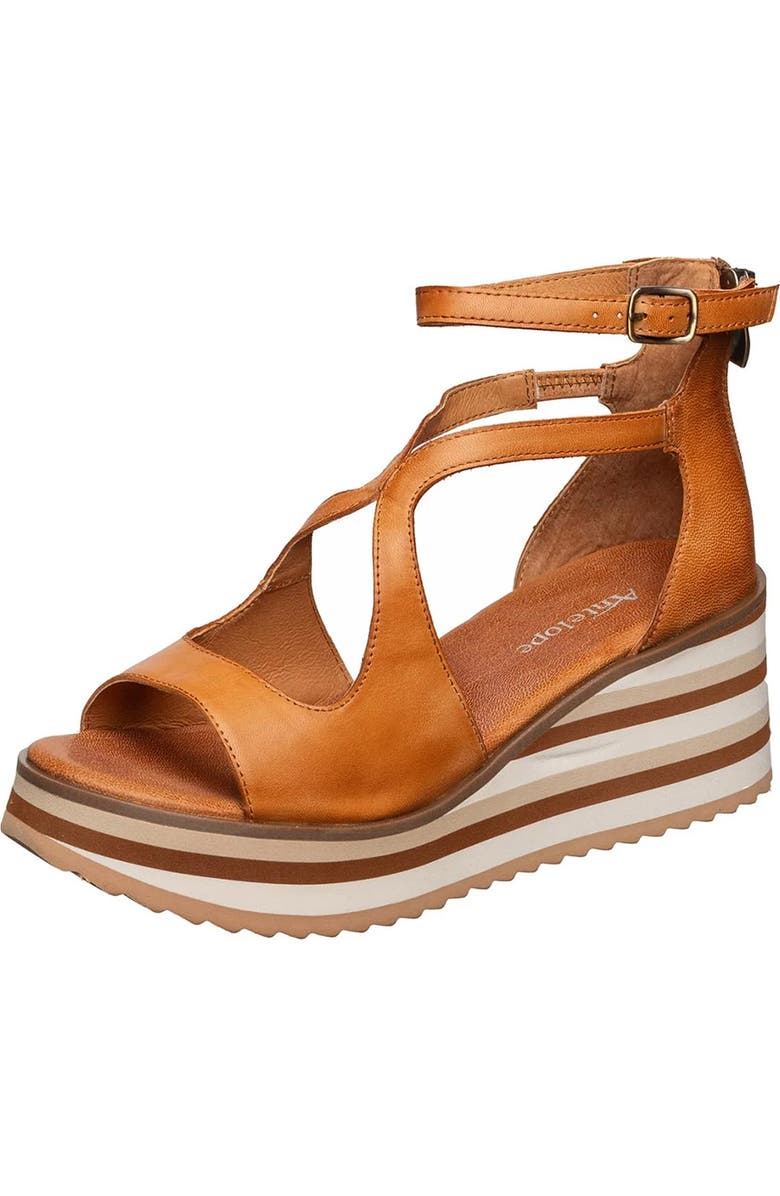 ANTELOPE Pascale Platform Wedge Sandal, Main, color, Tan