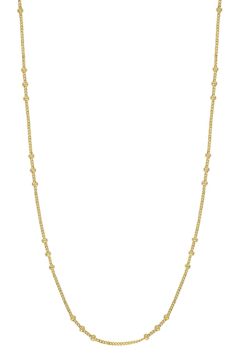 14K Gold Mykonos Beaded Chain Necklace (Nordstrom Exclusive), Main, color, 14K YELLOW GOLD