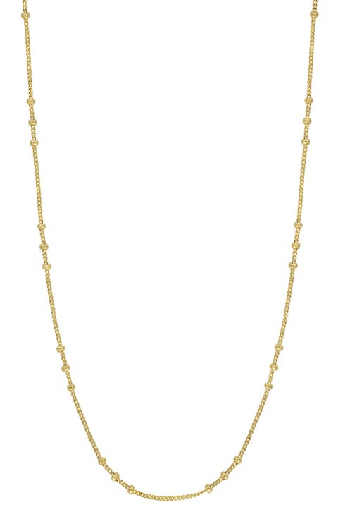 14K Gold Mykonos Beaded Chain Necklace (Nordstrom Exclusive)