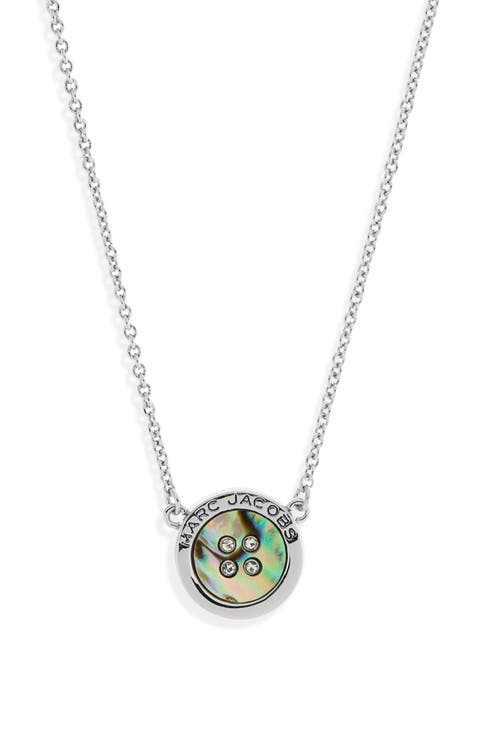 The Button Crystal Embellished Pendant Necklace