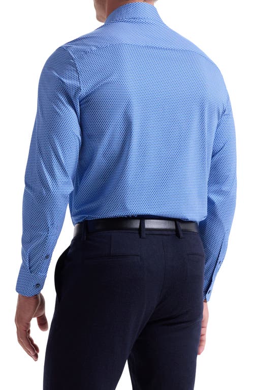 Bugatchi James Ooohcotton® Grid Button-up Shirt In Blue