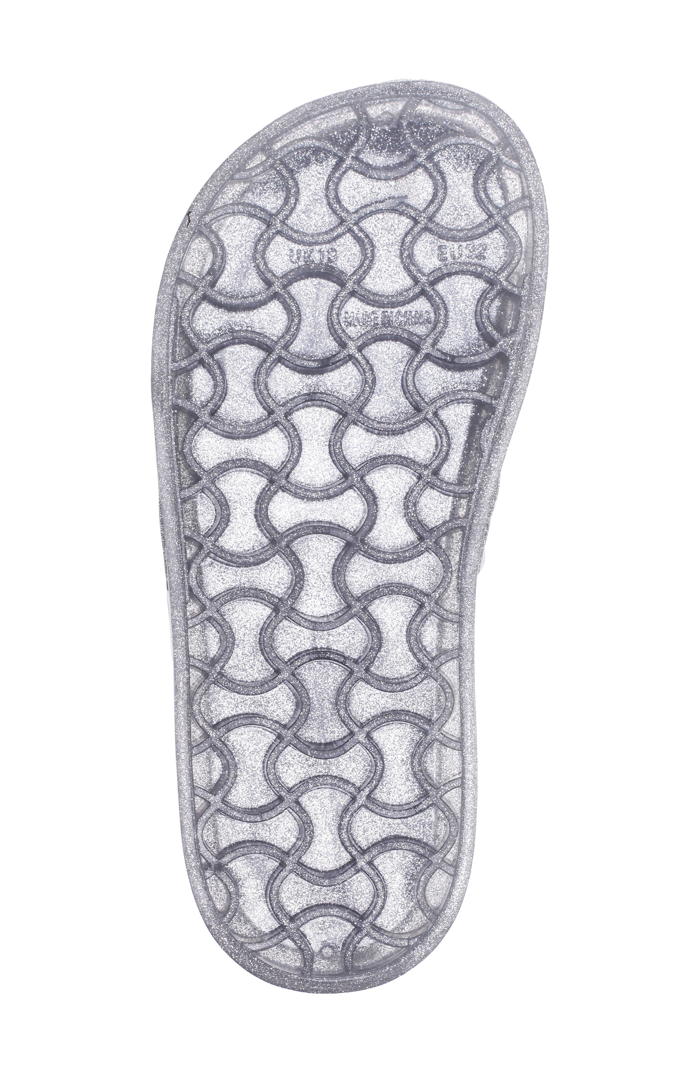 Nina Kids' Waterproof Jelly Slide Sandal, Alternate, color, Silver Glitter Jelly