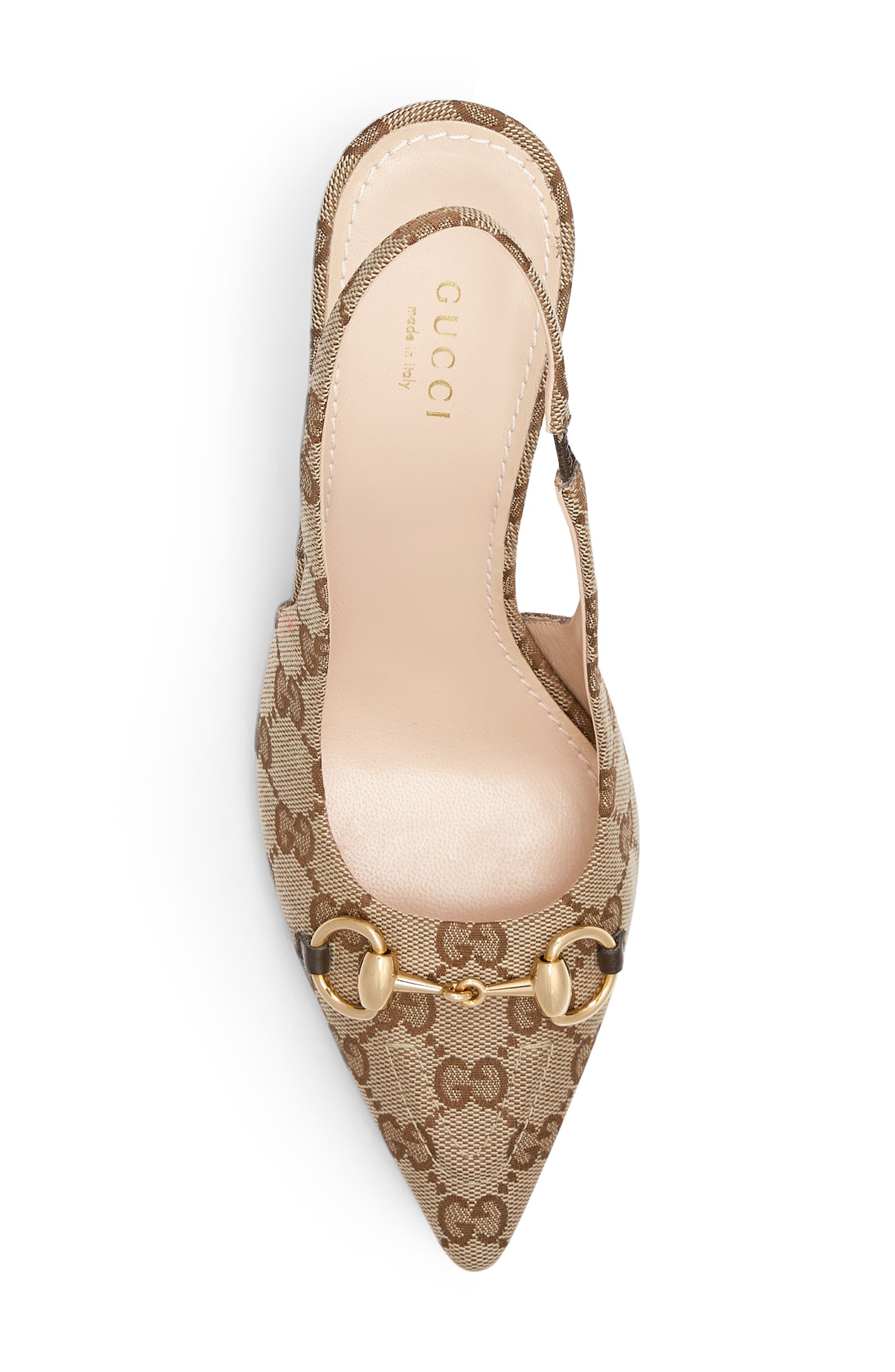 Gucci Horsebit Slingback Pump, Alternate, color, Beige
