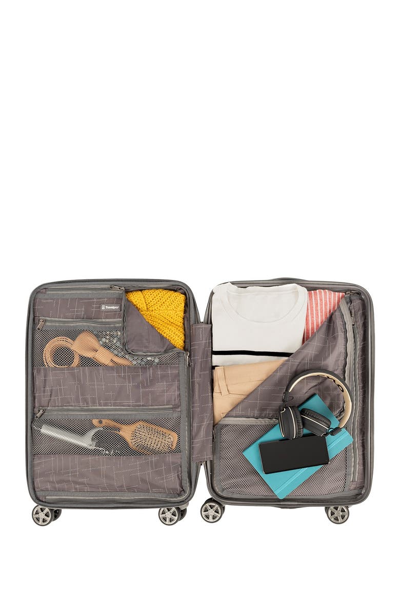 Rollmaster™ Lite 20" Expandable Carry-on Hardside Spinner Luggage, Alternate, color, SILVER