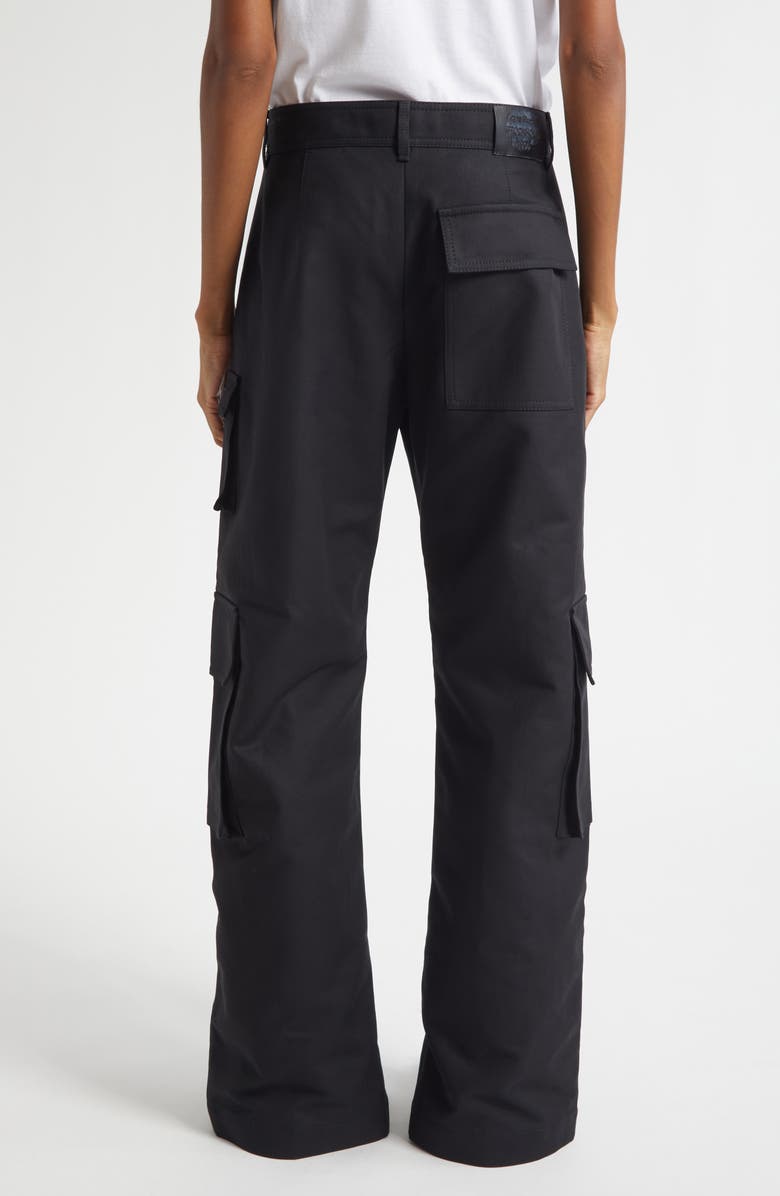 Acne Studios Pytail Layered Cotton Sateen Cargo Pants, Alternate, color, Black