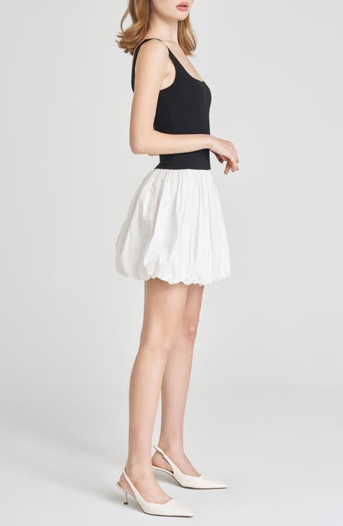 Wayf Lilah Bubble Hem Minidress In Black