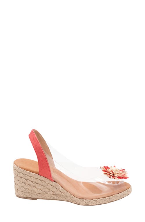 Andre Assous André Assous Slingback Espadrille Peep Toe Wedge Sandal In Coral