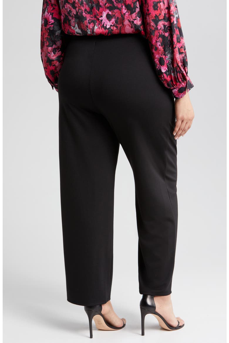 Drapey Ponte Ankle Wide Leg Pants, Alternate, color, BLACK ONYX
