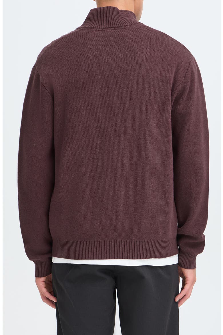 Dryker Quarter Zip Cotton Sweater, Alternate, color, FUDGE