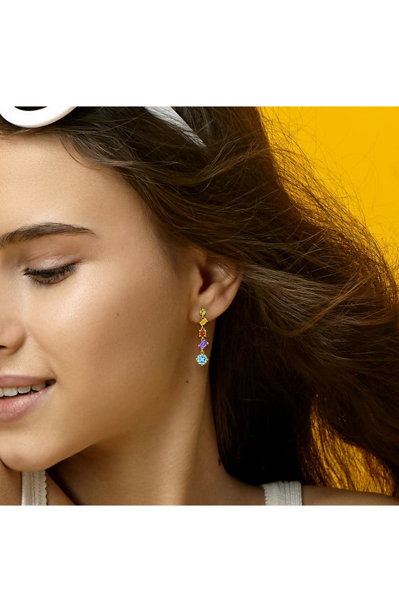 DELMAR Mixed Cut Semiprecious Stone Earrings, Alternate, color,