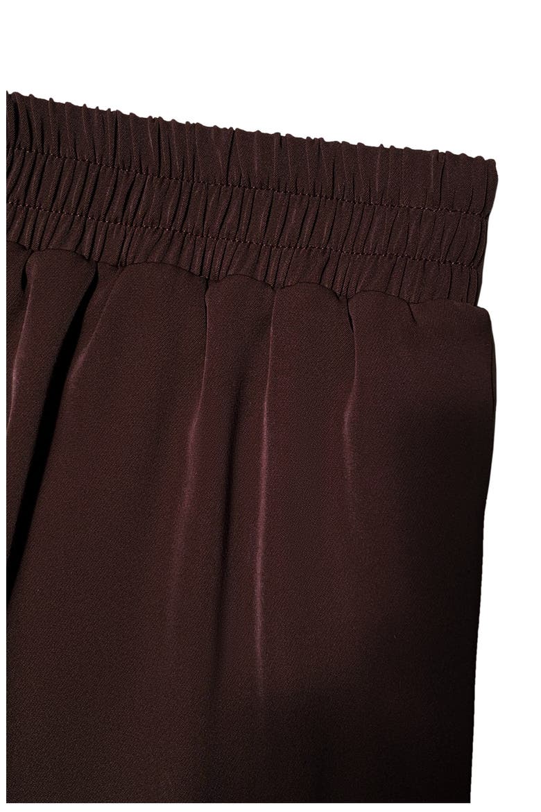Pleated Wide Leg Crepe Pants, Alternate, color, GROUND COFFEE