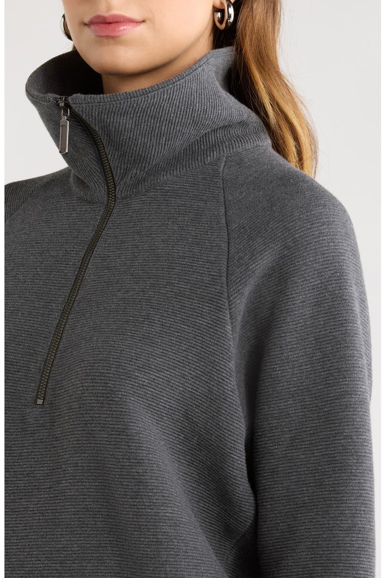 Ottoman Half Zip Pullover, Alternate, color, GREY DARK CHARCOAL HEATHER