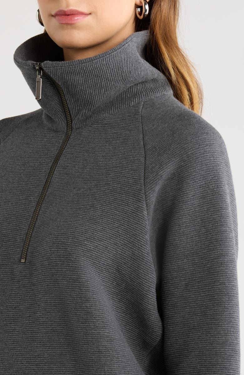 Caslon<sup>®</sup> Ottoman Half Zip Pullover, Alternate, color, Grey Dark Charcoal Heather