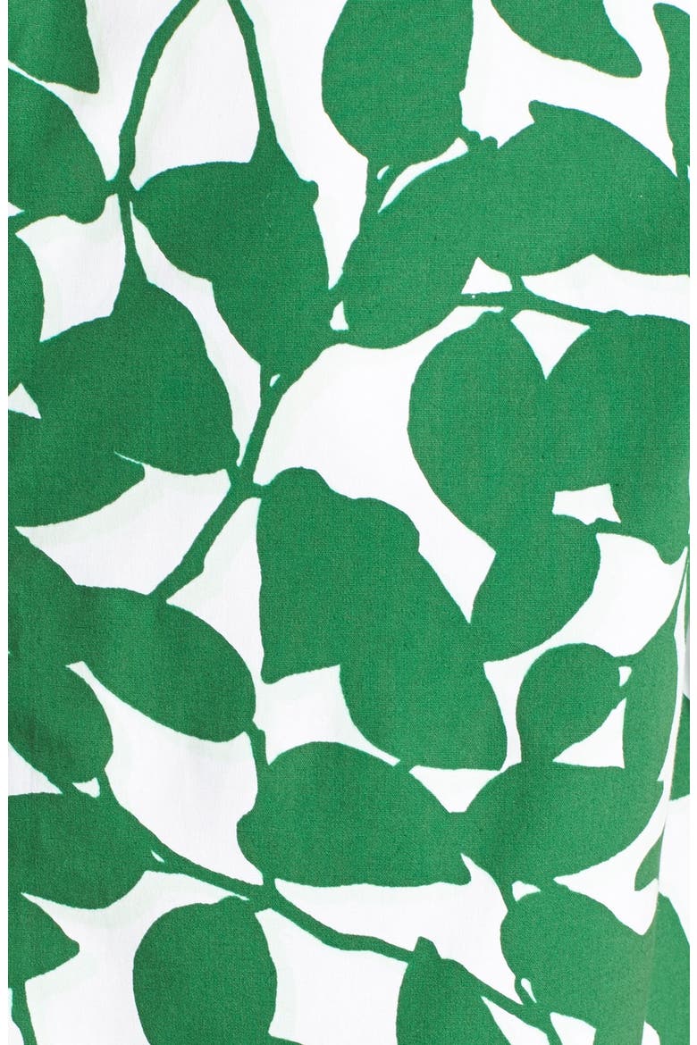 'garden leaves' stretch cotton crop top, Alternate, color, LUCKY GREEN