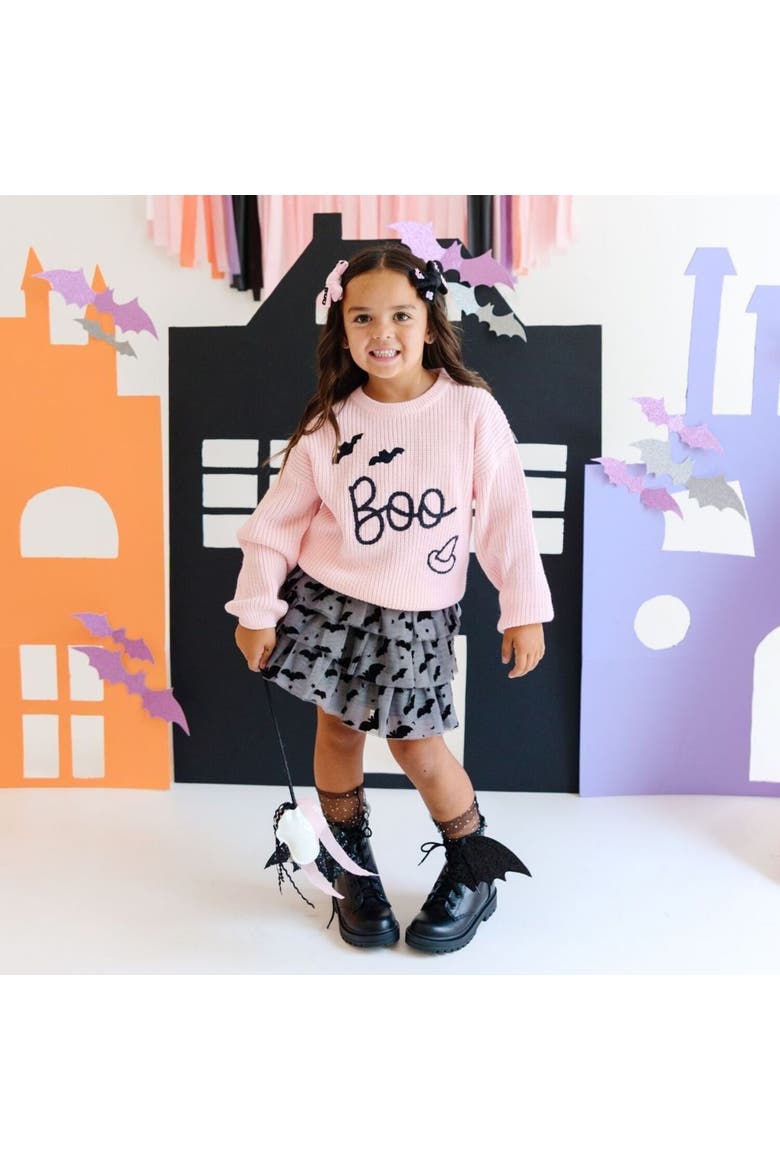 Boo Bows Halloween Clip Set, Alternate, color, Black