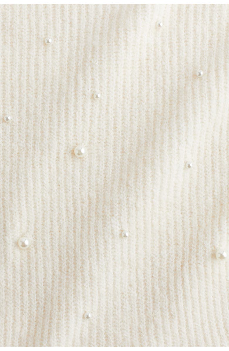 H&M Bead-embellished Peplum Top, Alternate, color, Cream