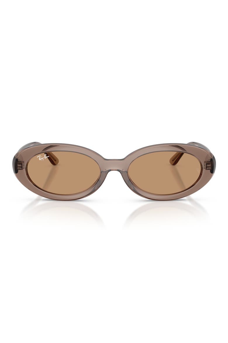 54mm Oval Sunglasses, Main, color, TRANSPARENT TAUPE / BROWN
