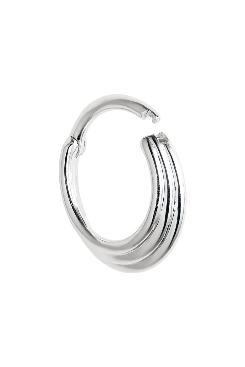 Hiranya Single Hoop Earring, Alternate, color, WHITE GOLD