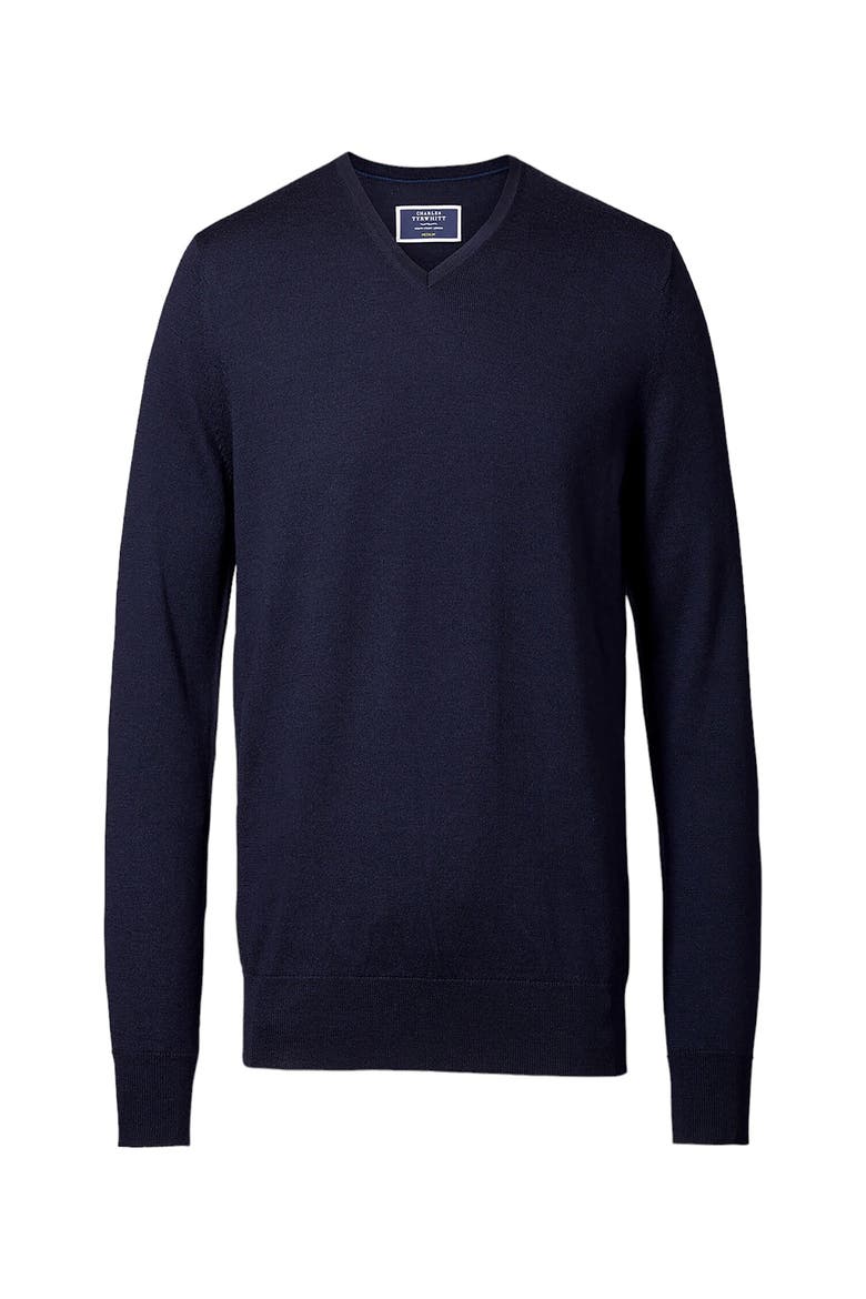 Pure Merino V Neck Sweater, Alternate, color, NAVY