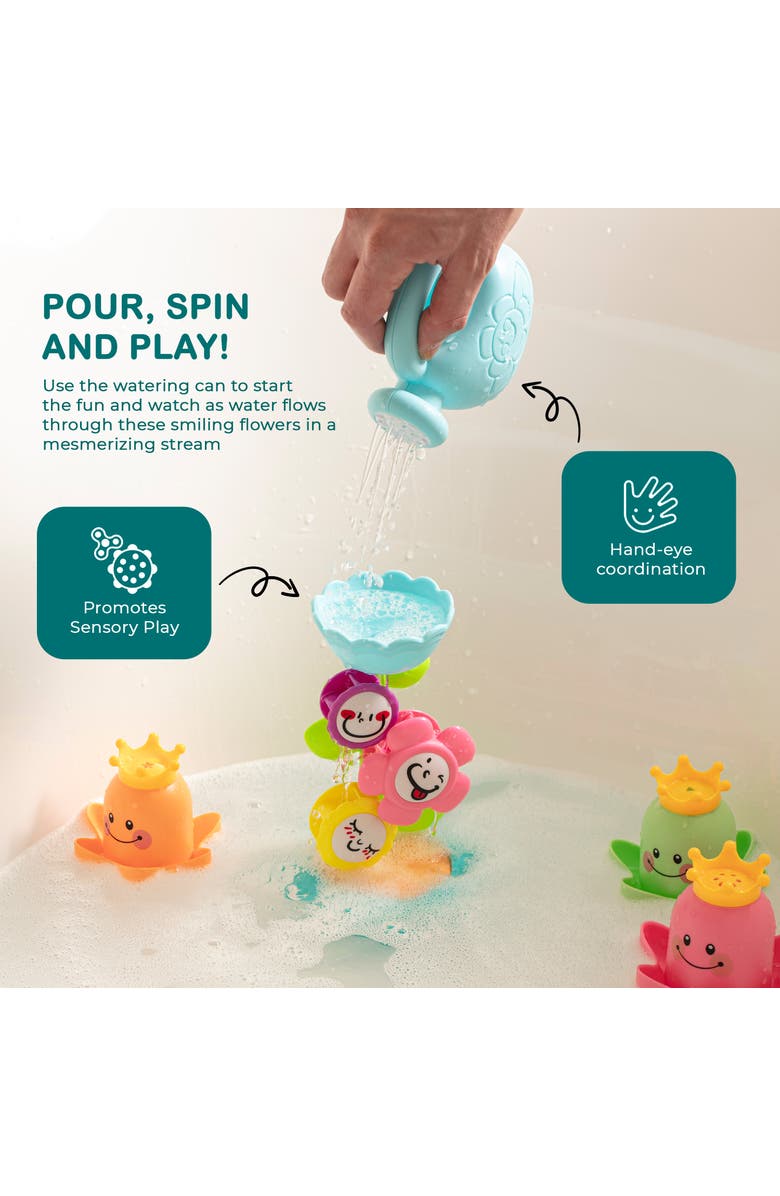 Sperric Flower Waterfall Suction Bath Toy Set, Alternate, color, Multicolor