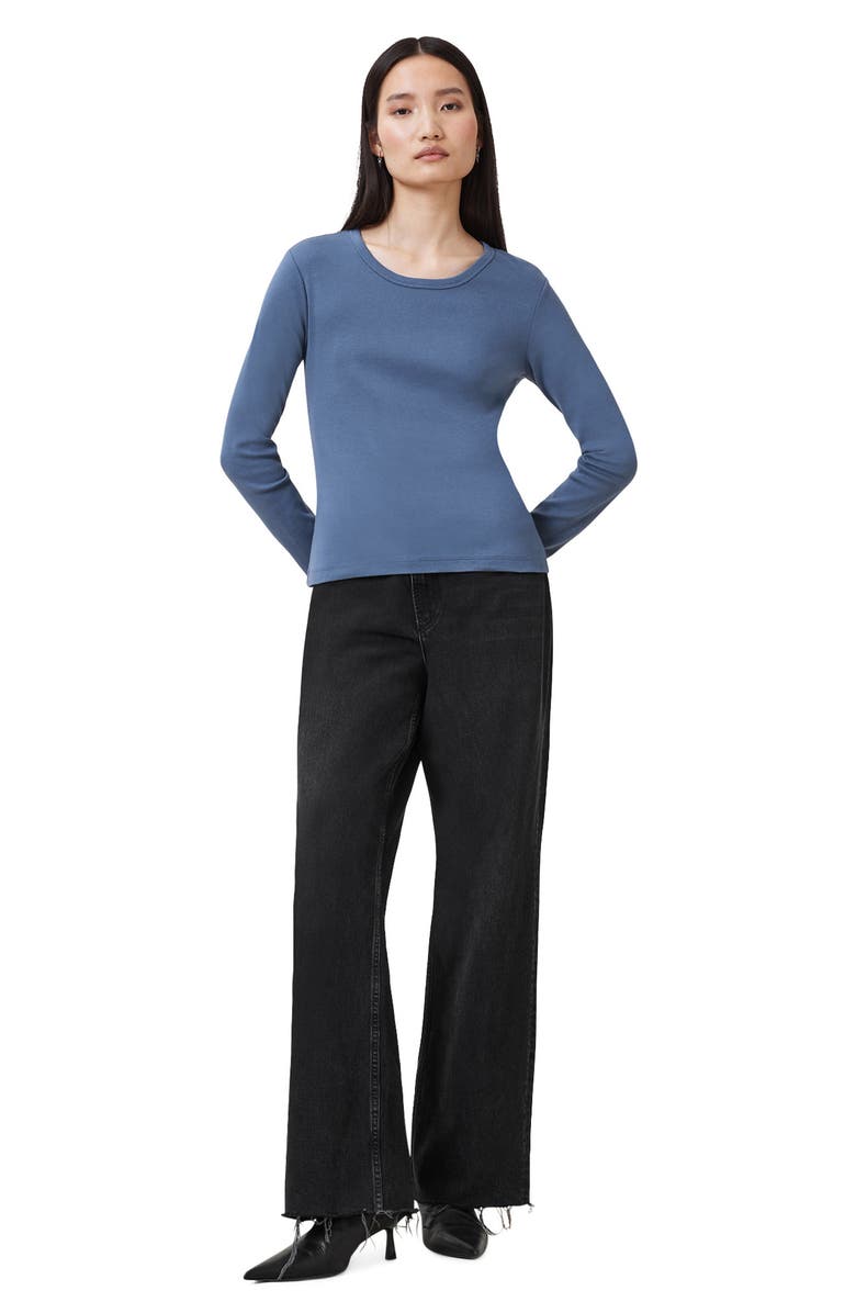 AllSaints Stevie Long Sleeve Organic Cotton T-Shirt, Alternate, color, Light Denim Blue