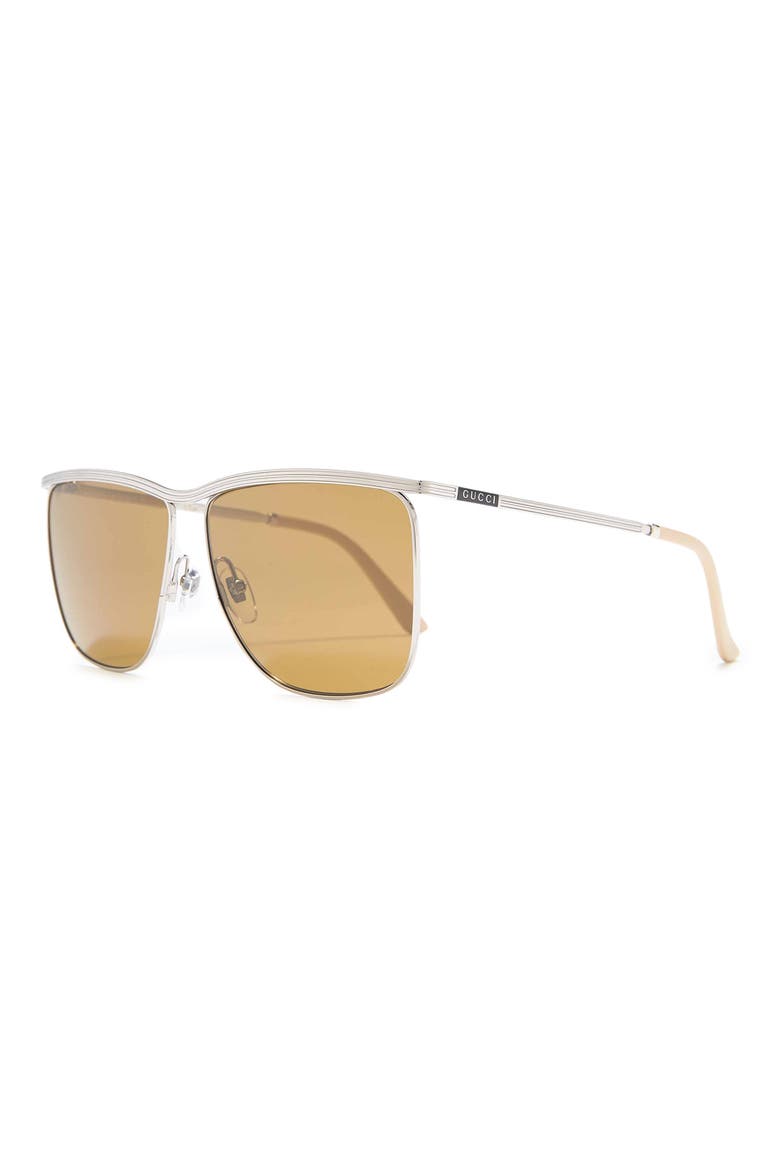 62mm Square Sunglasses, Alternate, color, SILVER
