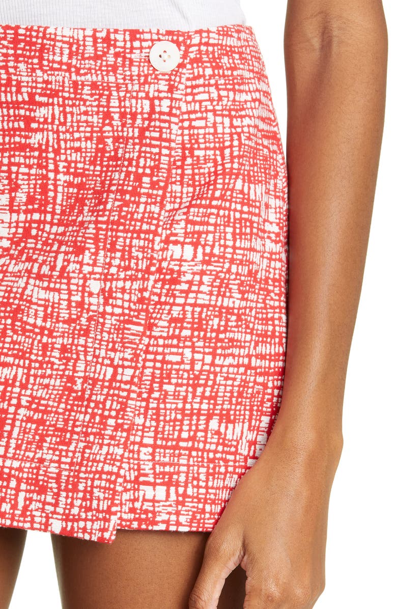 STAUD Tour Stretch Cotton Wrap Miniskirt, Alternate, color, 