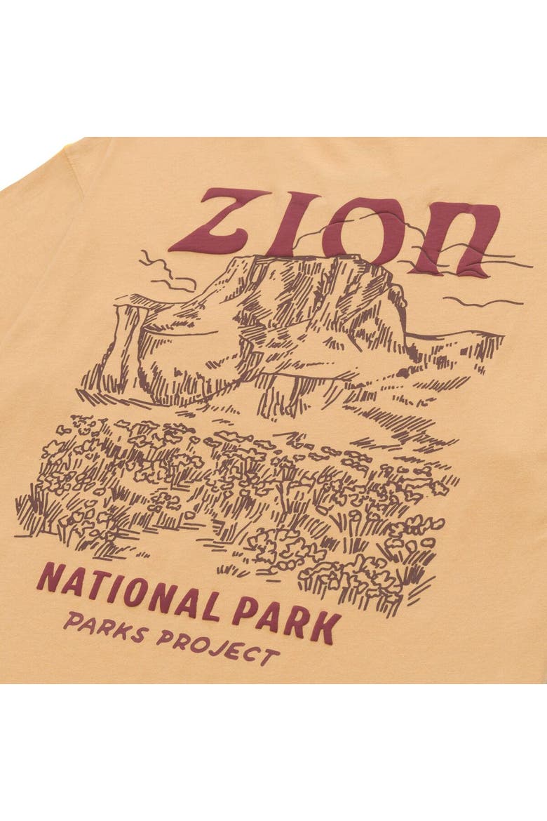 Zion Puff Print Pocket T-Shirt, Alternate, color, Mustard