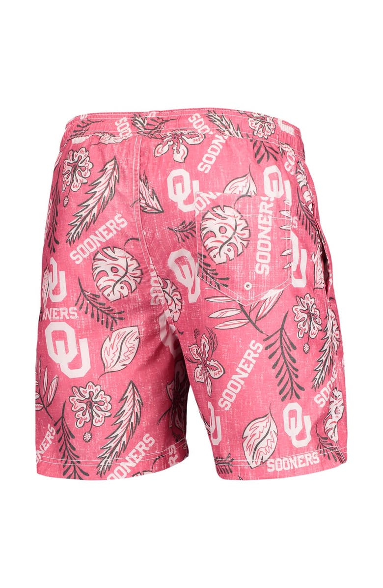Wes & Willy Men's Wes & Willy Crimson Oklahoma Sooners Vintage Floral Swim Trunks, Alternate, color, Crimson
