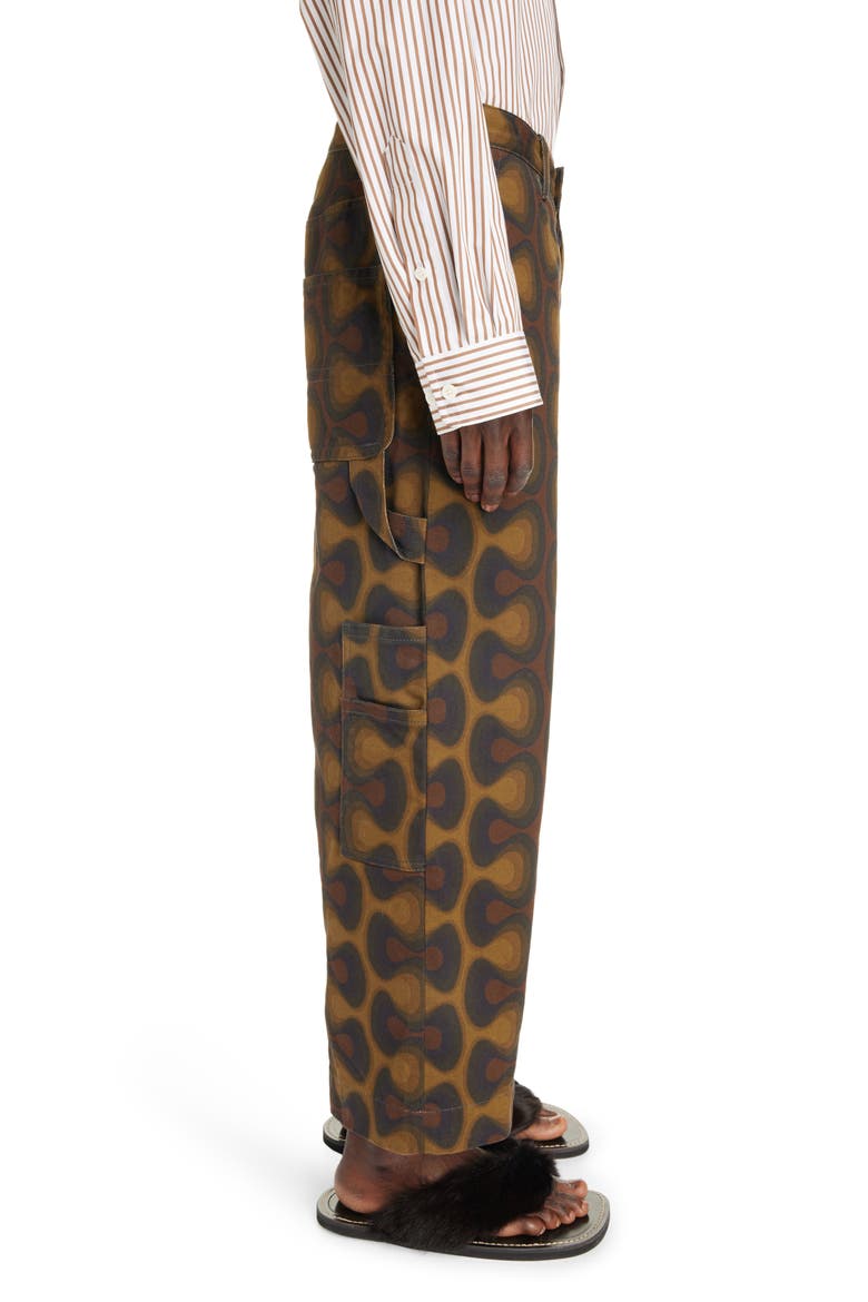Pip Wave Print Nonstretch Denim Straight Leg Jeans, Alternate, color, KHAKI 606