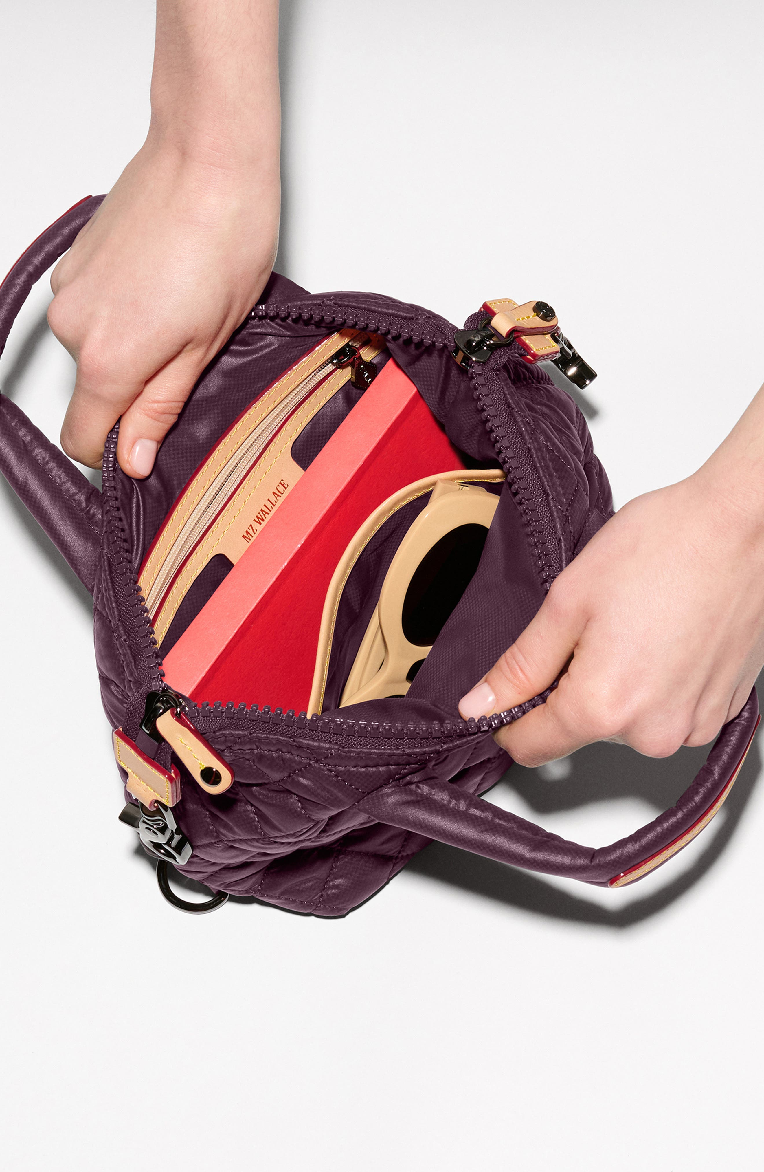 Micro Sutton Tote, Alternate, color, RAISIN