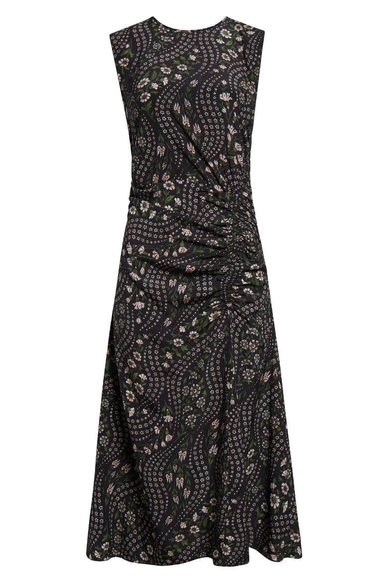 Viviana Mixed Floral Print Stretch Silk Dress, Alternate, color, BLACK MULTI
