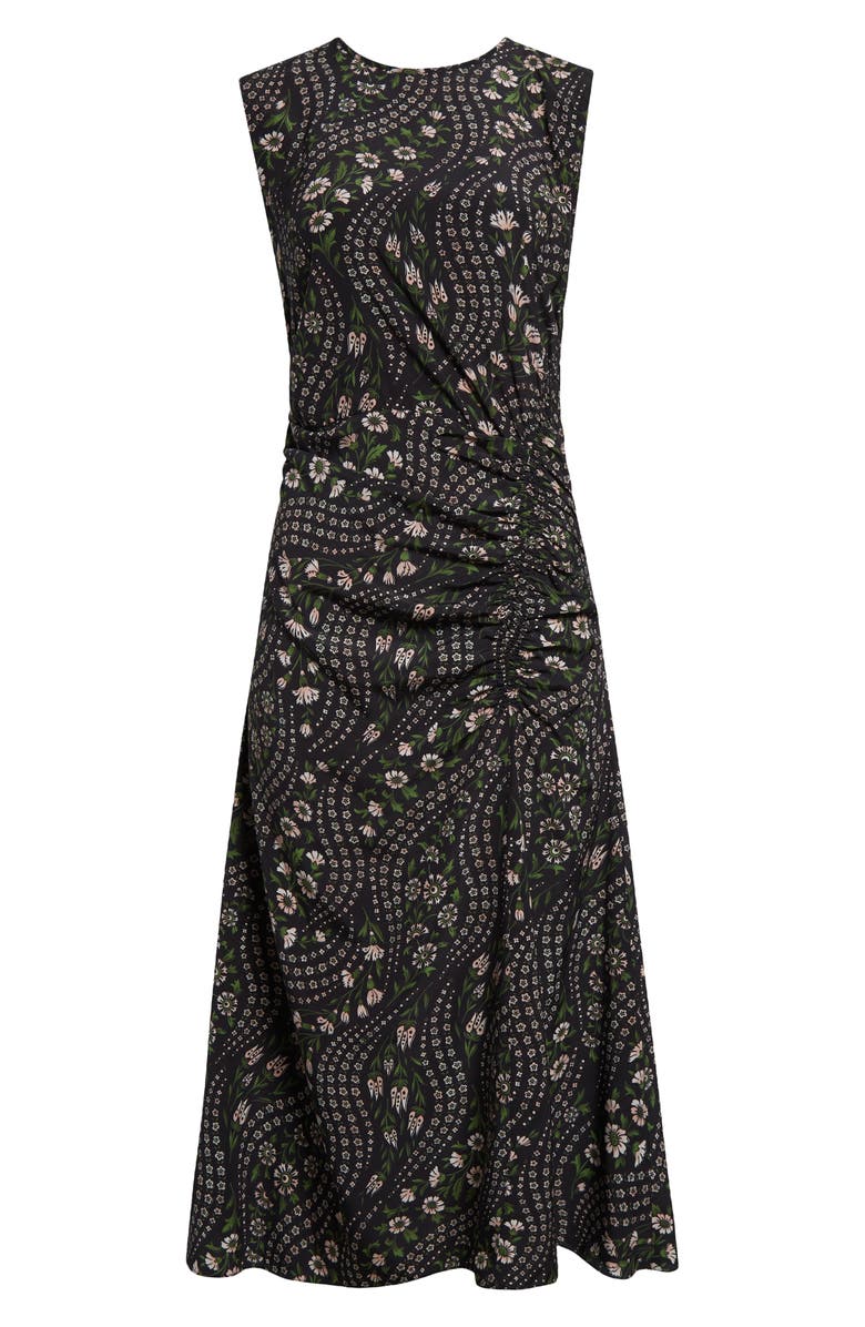 Veronica Beard Viviana Mixed Floral Print Stretch Silk Dress, Alternate, color, Black Multi