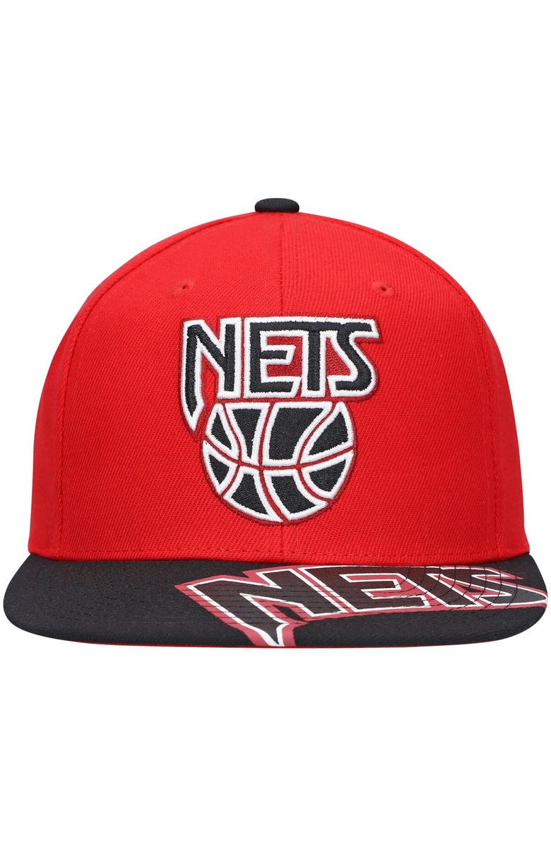 Mitchell & Ness Men's Mitchell & Ness x Lids Red/Black New Jersey Nets Hardwood Classics Reload 3.0 Snapback Hat, Alternate, color, Red