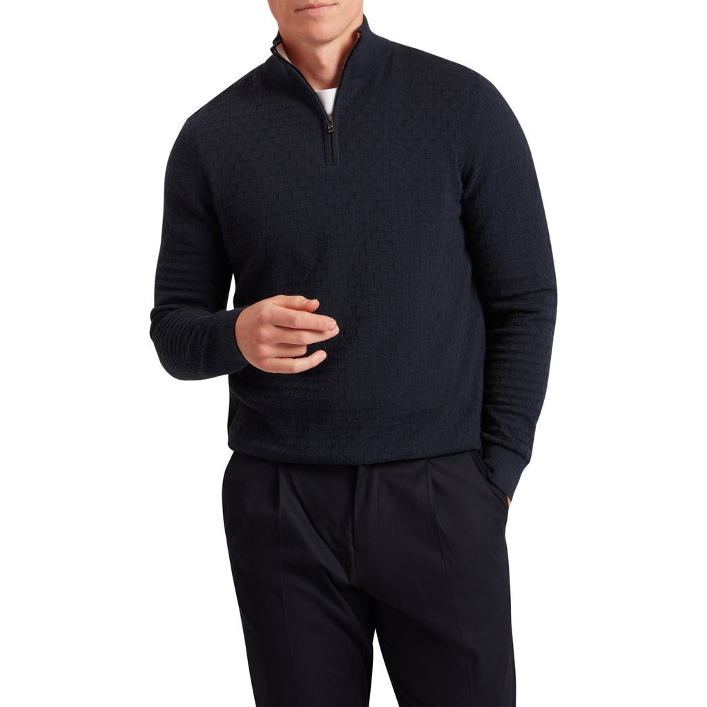 Ted Baker Jeremee Quarter Zip Sweater In Blue